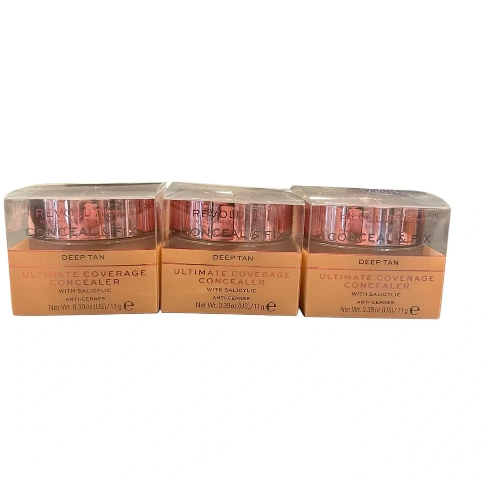 Revolution Ultimate Full Coverage Concealer Salicylic Deep Tan Conceal & Fix NEW